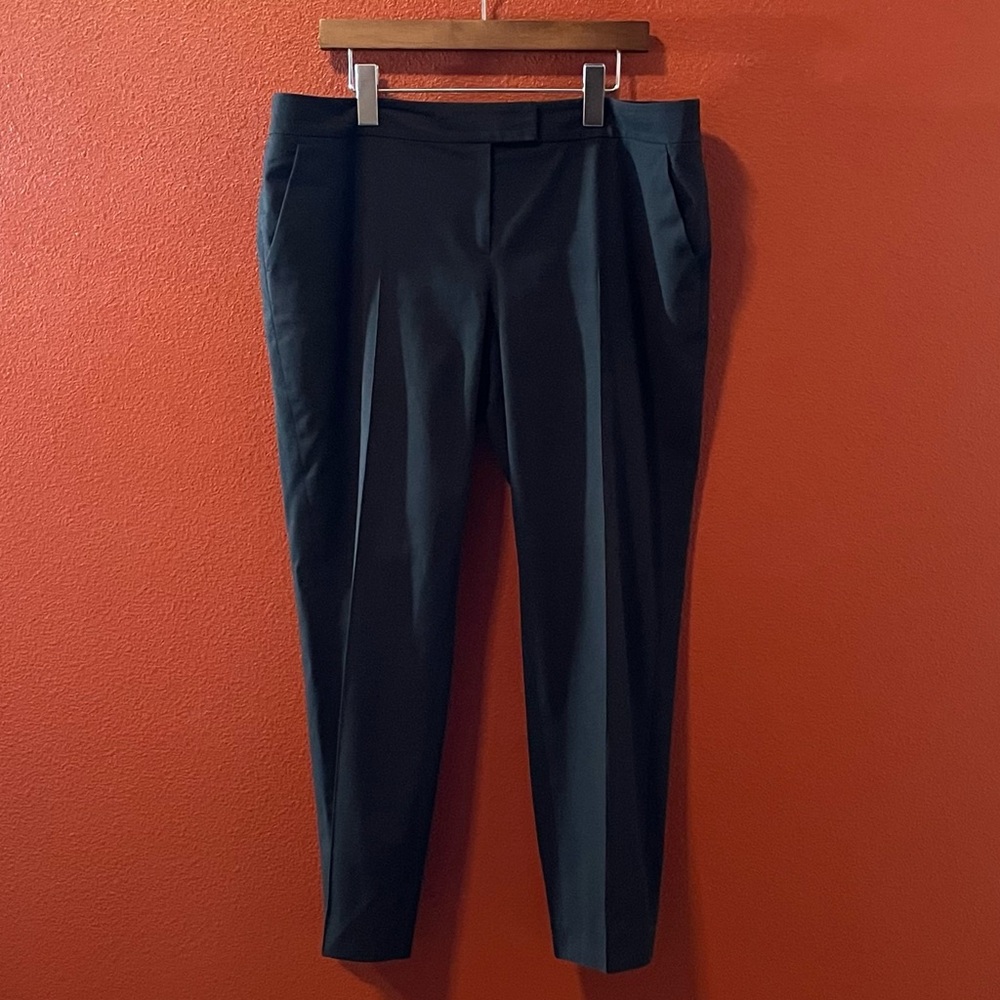 Akris Punto Women’s Black Cotton Creased‎ Luxe Office Office Dress Trouser Pants
